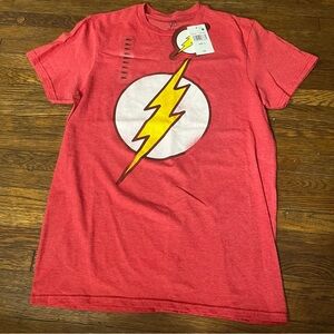 New Official DC Comics The Flash T Shirt Distressed Logo Red - Size Small